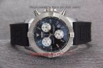 Copy Breitling Chronomat Watch Black dial Black Rubber Band On Sale
